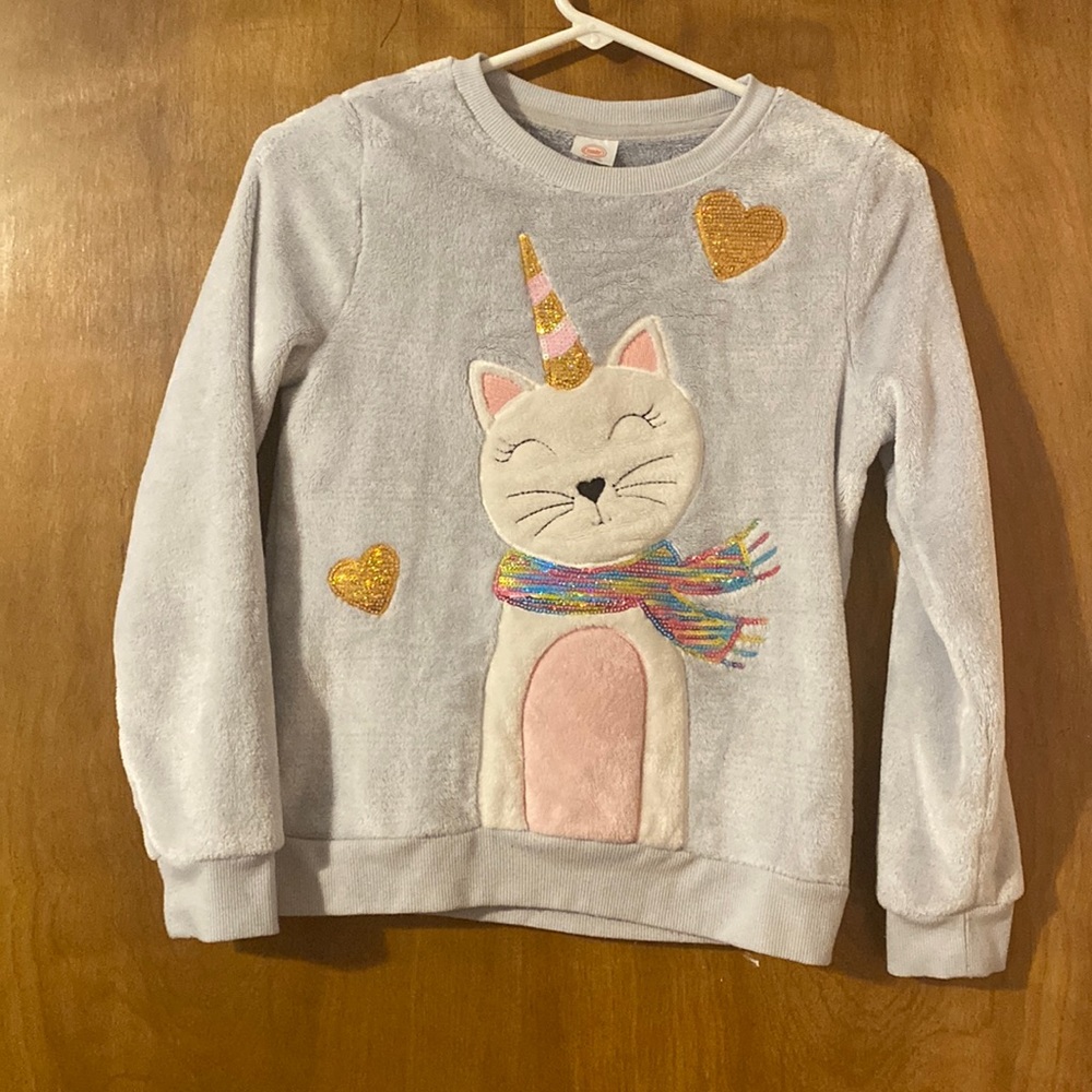 Sequin Caticorn fleece sweatshirt